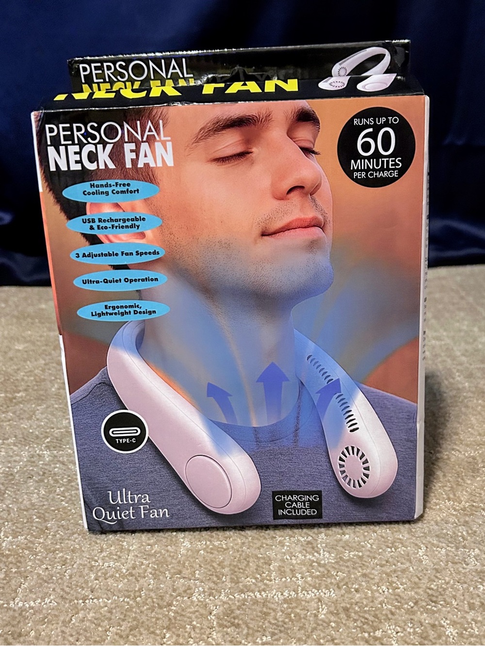 New White Rechargeable Personal Neck Fan